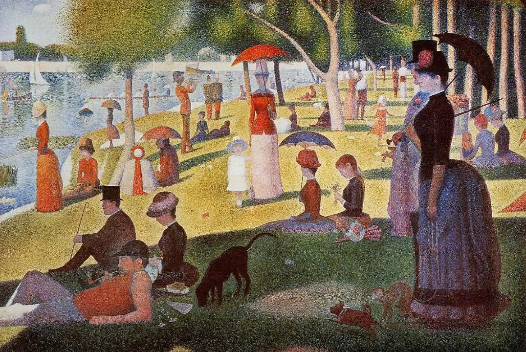 A Sunday Afternoon on the Island of La Grande Jatte by Georges Seurat, full view