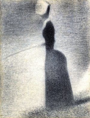 A Woman Fishing by Georges Seurat - Hand-Painted Oil Painting Reproduction