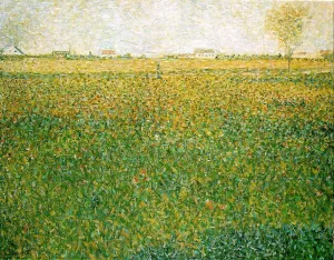 Alfalfa Fields, Saint-Denis by Georges Seurat - Hand-Painted Oil Painting Reproduction
