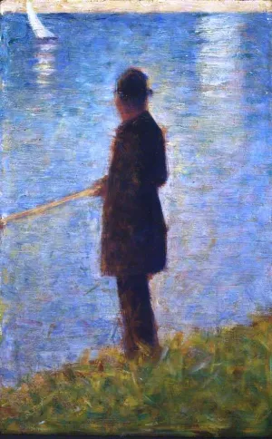 Angler by Georges Seurat - Hand-Painted Oil Painting Reproduction