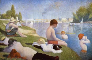 Bathing at Asnieres by Georges Seurat - Hand-Painted Oil Painting Reproduction