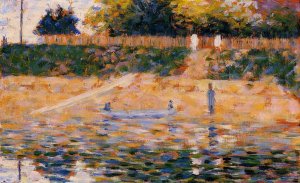 Boats near the Beach at Asnieres by Georges Seurat Oil Painting Reproduction