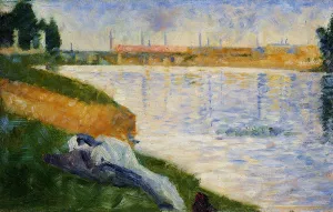 Clothing On The Grass by Georges Seurat - Hand-Painted Oil Painting Reproduction