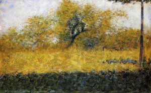 Edge of Wood, Springtime by Georges Seurat - Hand-Painted Oil Painting Reproduction