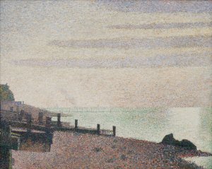 Evening, Honfleur by Georges Seurat - Hand-Painted Oil Painting Reproduction