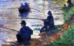 Fishermen by Georges Seurat - Hand-Painted Oil Painting Reproduction