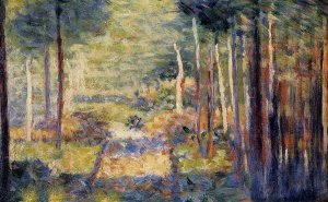 Forest Path, Barbizon by Georges Seurat - Hand-Painted Oil Painting Reproduction