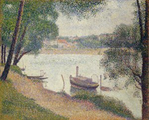 Gray Weather, Grande Jatte by Georges Seurat - Hand-Painted Oil Painting Reproduction