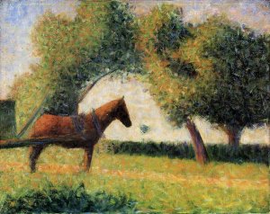 Horse and Cart by Oil Painting Reproduction