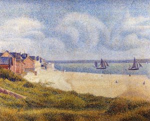Le Crotoy, Downstream by Georges Seurat Oil Painting Reproduction