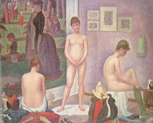 Les Poseuses by Georges Seurat Oil Painting Reproduction