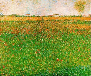 Lucerne (also known as alfalfa field) by Georges Seurat - Hand-Painted Oil Painting Reproduction