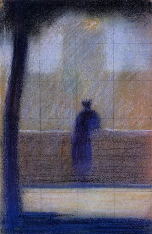 Man Leaning on a Parapet by Georges Seurat Oil Painting Reproduction