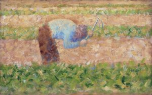 Man with a Hoe by Georges Seurat - Hand-Painted Oil Painting Reproduction