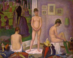 Models by Georges Seurat - Hand-Painted Oil Painting Reproduction