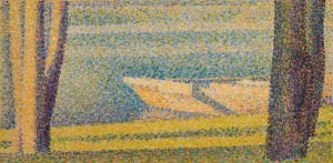 Moored Boats and Trees by Georges Seurat - Hand-Painted Oil Painting Reproduction