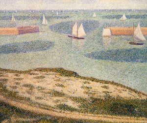 Port-en-Bessin, Entrance to the Outer Harbor by Georges Seurat - Hand-Painted Oil Painting Reproduction