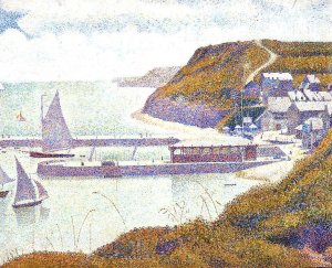Port-en-Bessin, The Outer Harbor, High Tide by Georges Seurat - Hand-Painted Oil Painting Reproduction