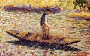 Riverman also known as Fisherman by Georges Seurat Oil Painting Reproduction