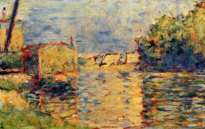 River's Edge by Georges Seurat - Hand-Painted Oil Painting Reproduction