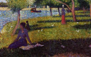 Seated and Standing Woman by Georges Seurat - Hand-Painted Oil Painting Reproduction