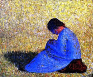 Seated Woman by Georges Seurat - Hand-Painted Oil Painting Reproduction
