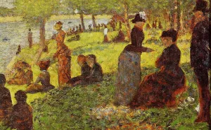 Sketch with Many Figures by Georges Seurat - Hand-Painted Oil Painting Reproduction