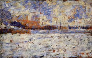 Snow Effect: Winter in the Suburbs by Georges Seurat Oil Painting Reproduction