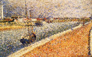Study for 'The Channel at Grvelines, Petit-Fort-Phillipe by Georges Seurat - Hand-Painted Oil Painting Reproduction