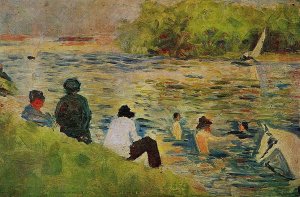 The Bank of the Seine by Georges Seurat - Hand-Painted Oil Painting Reproduction