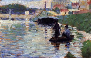 The Bridge - View of the Seine by Georges Seurat - Hand-Painted Oil Painting Reproduction
