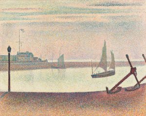 The Channel at Gravelines, Evening by Georges Seurat - Hand-Painted Oil Painting Reproduction