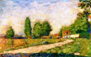 The Edge of the Village by Georges Seurat - Hand-Painted Oil Painting Reproduction