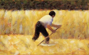 The Mower by Georges Seurat Oil Painting Reproduction