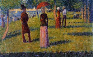 The Rope-Colored Skirt by Georges Seurat - Hand-Painted Oil Painting Reproduction
