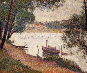 The Seine at La Grande Jatte in the Spring by Georges Seurat - Hand-Painted Oil Painting Reproduction