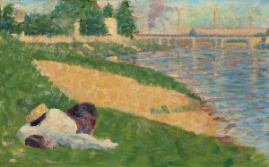 The Seine with Clothing on the Bank by Oil Painting Reproduction