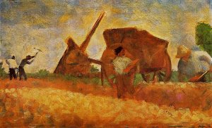 The Stone Breakers by Georges Seurat - Hand-Painted Oil Painting Reproduction
