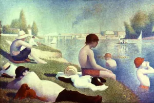 Une Baignade, Asnieres by Georges Seurat Oil Painting Reproduction
