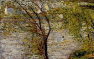 Une Perissoire by Georges Seurat - Hand-Painted Oil Painting Reproduction