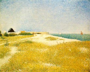 View of Fort Samson, Grandcamp by Georges Seurat - Hand-Painted Oil Painting Reproduction