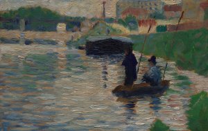 View of the Seine by Georges Seurat - Hand-Painted Oil Painting Reproduction