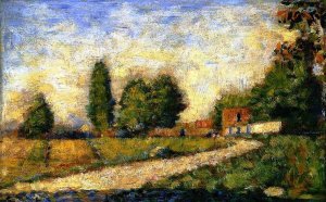 Village Road by Georges Seurat Oil Painting Reproduction