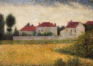 White Houses, Ville d'Avray by Georges Seurat - Hand-Painted Oil Painting Reproduction