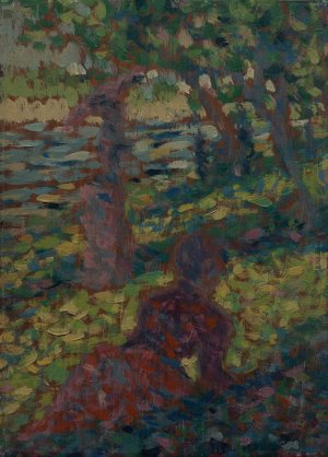 Woman in a Park by Oil Painting Reproduction